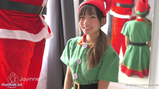 Jayinne X’mas elves cosplay & sucking Santa Claus’s dick