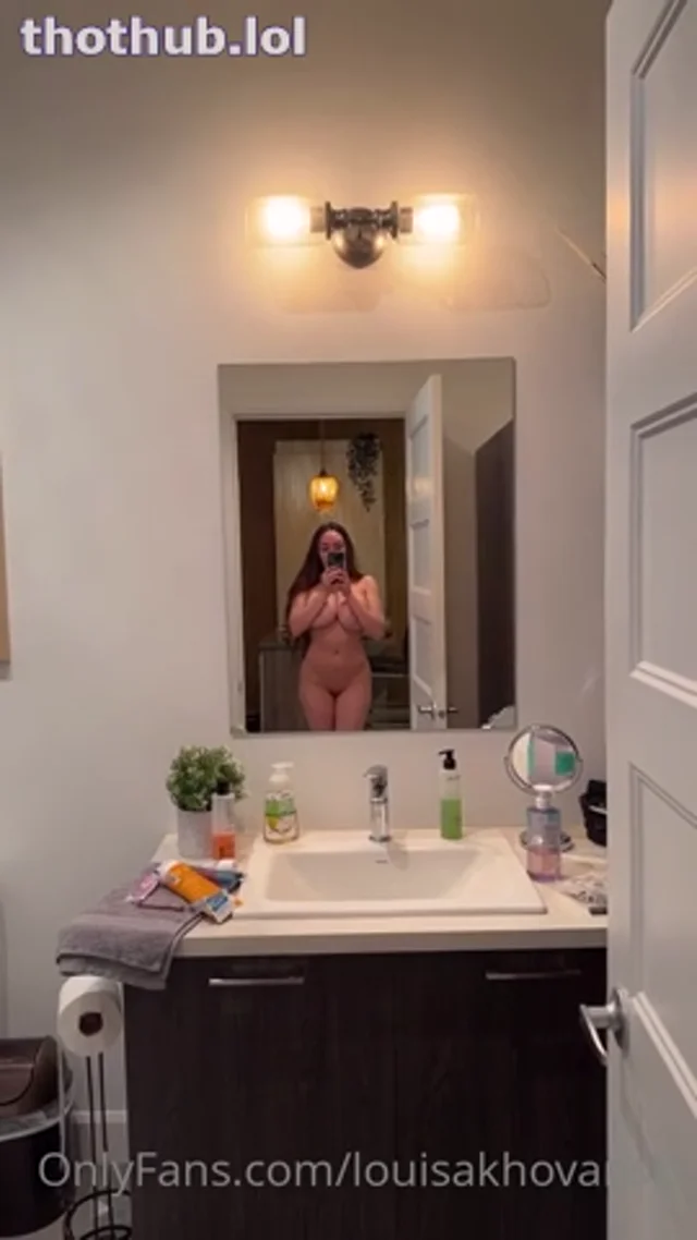Louisa Khovanski takes hot selfie in the bathroom