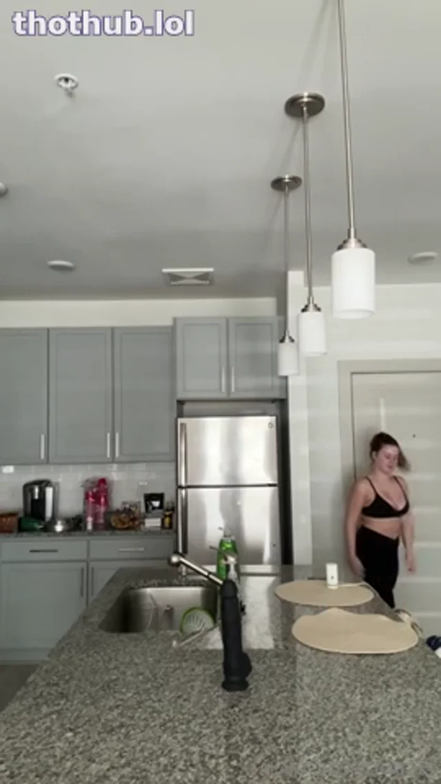 Alana rose dildo ride on the kitchen