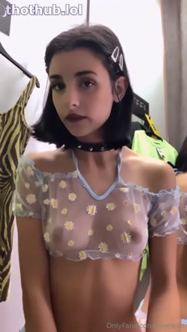 Roselean changes clothes and quietly masturbates in the fitting room