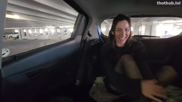 Nicole Niagara Risky cum in public parking garage & CAUGHT by security!