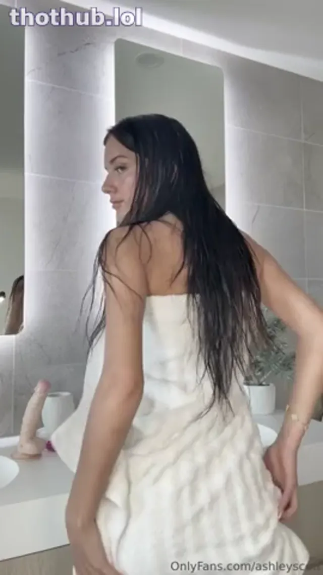 Ashley sexy brunette solo in bathroom