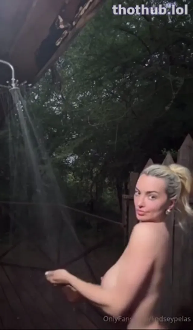 Lindsey Pelas naked in the nature shower