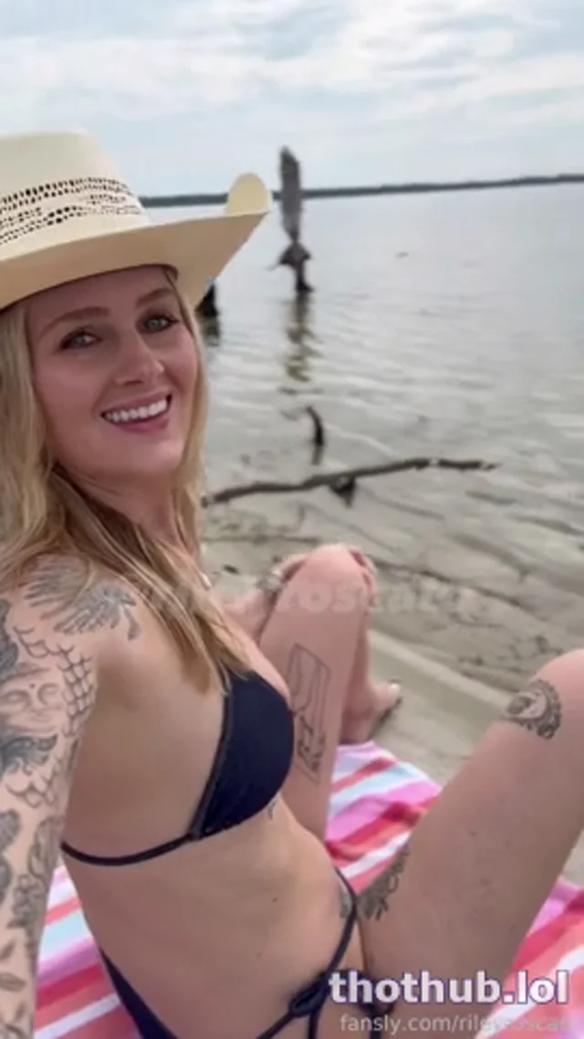 Riley roscato solo on a public beach