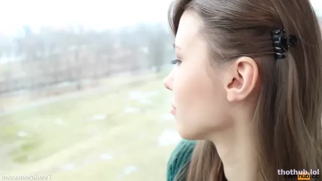 Mila Azul masturbates in front on window