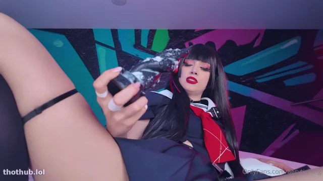 Aery Tiefling masturbating with a tentacle dildo