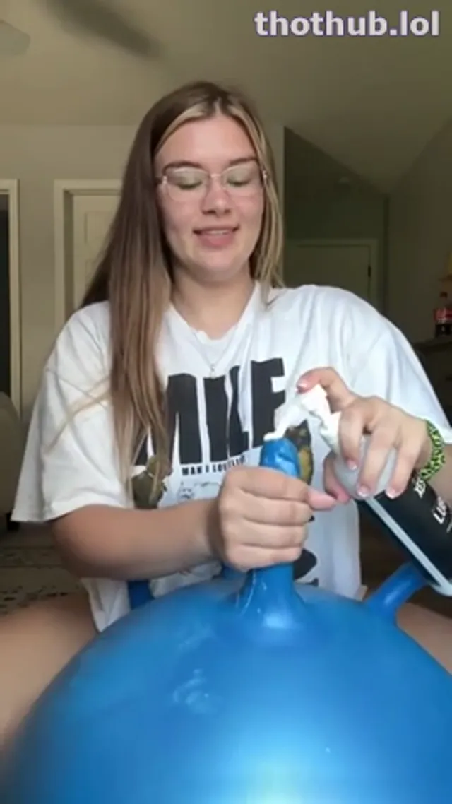 Blair winters bounces on a dildo ball