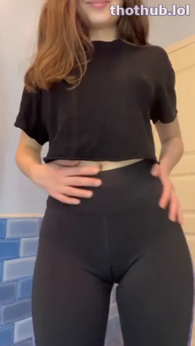 Redhead with cameltoe strips