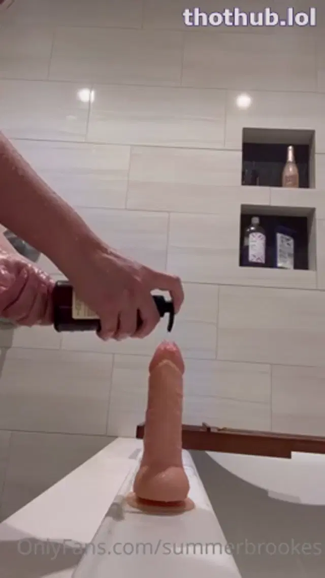 Summer brookes bounces on a dildo in the bathtub