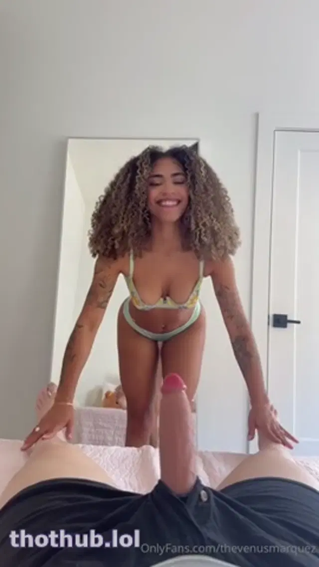 Venus marquez rides a fake cock