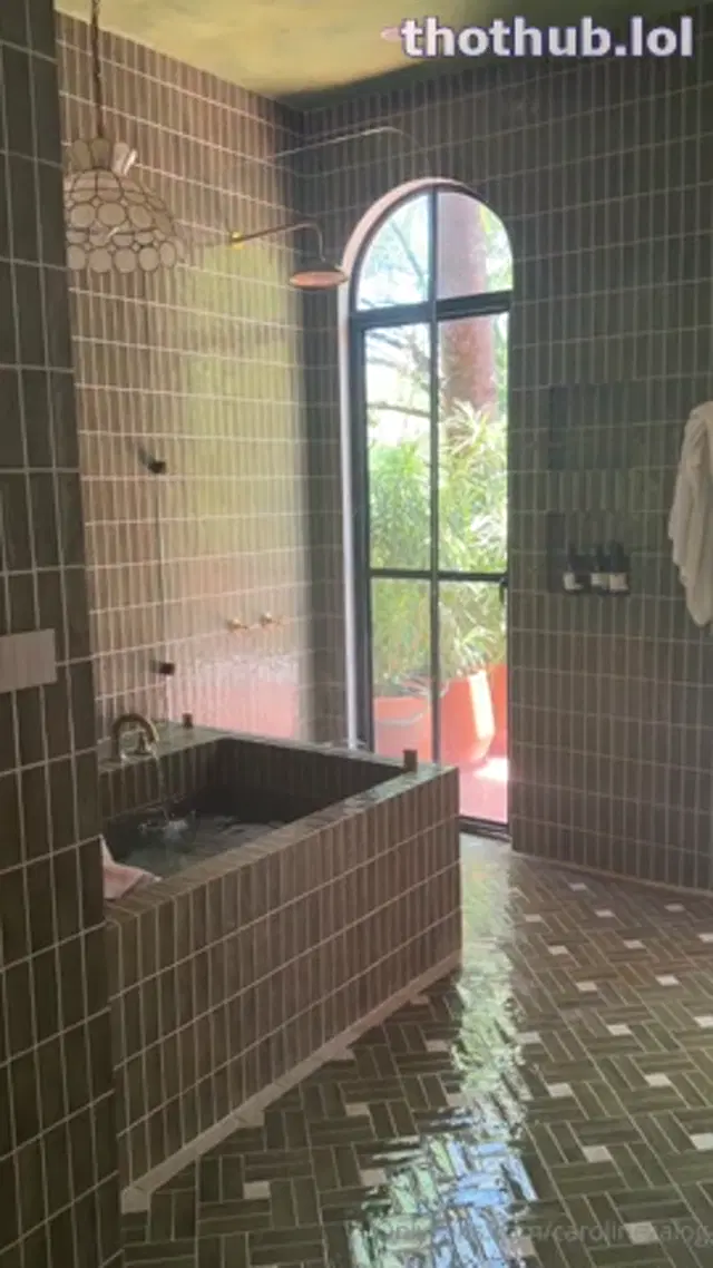Caroline Zalog bathtub naked tease