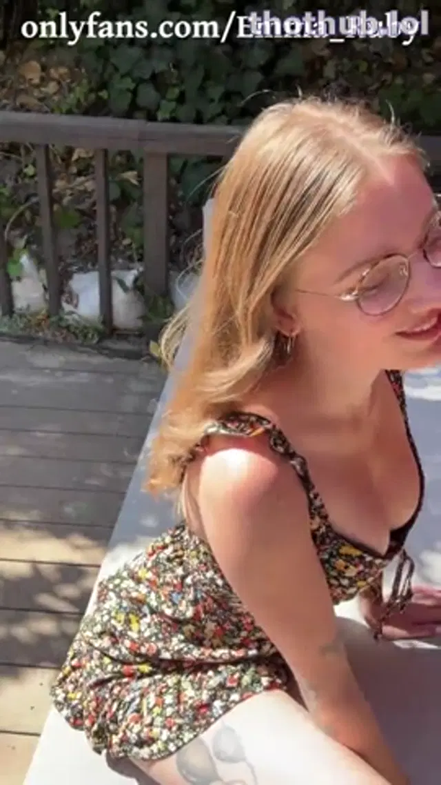 Emma ruby, sundress, joi, outside, spit