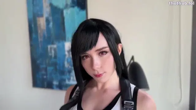 Sweetie Fox Tifa Lockhart Deepthroat, Fucks Fat Cock And Gets Cum on Pussy