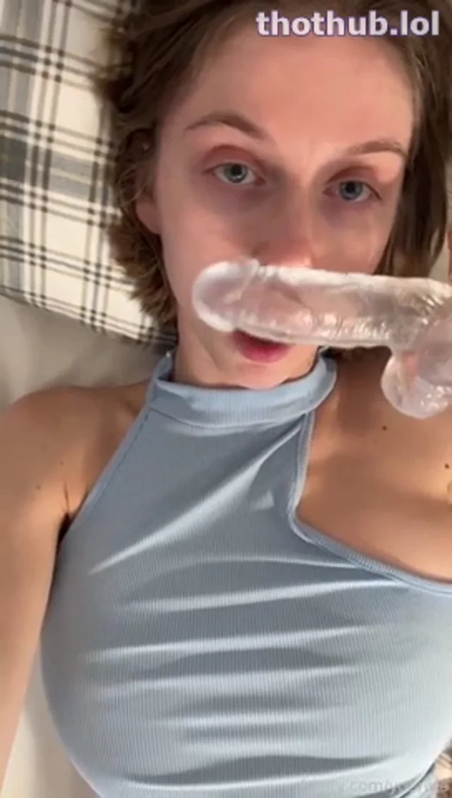 Yourina transparent dildo blowjob and ride