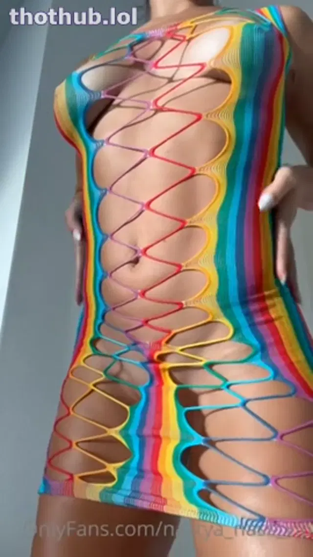 Nastyanass- rainbow one piece twerk