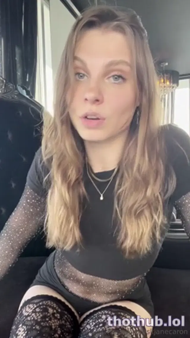 KJanecaron black mesh masturbating