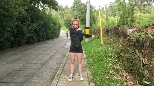 Honey_Bloom roadside masturbation with people passing