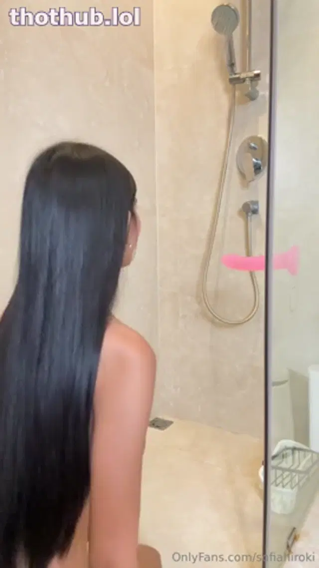Sofia Hiroki on her Knees Sucking and Fucking Dildo