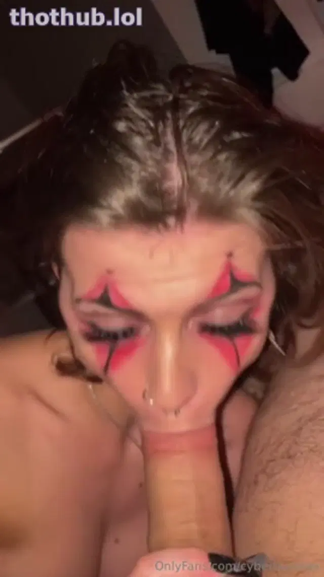 CyberBunnie Sucks Her Boyfriend Dick In Clown Makeup