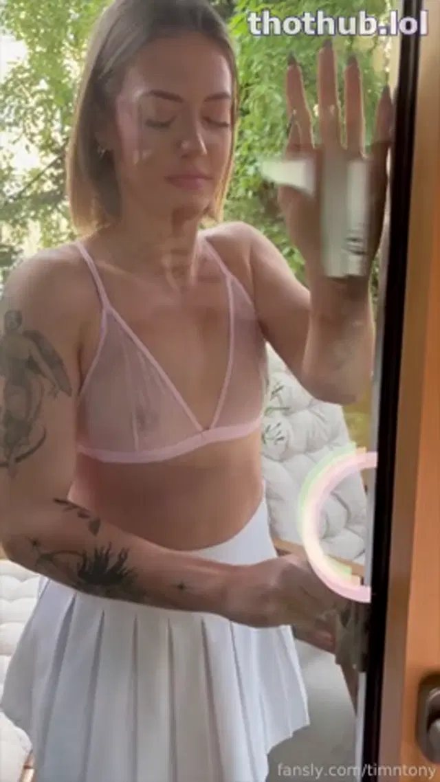 Timntony solo clear dildo fuck