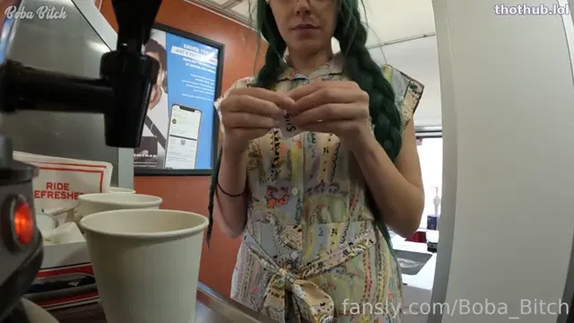 Boba_Bitch – Risky Quick Flash While Making Coffee During A Train Trip