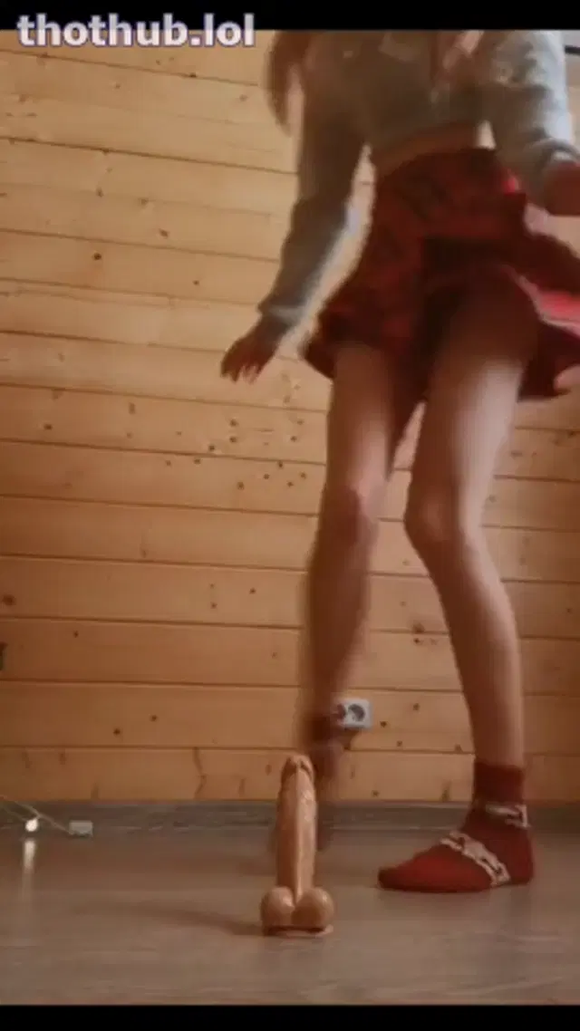 Blonde schoolgirl squirts on dildo