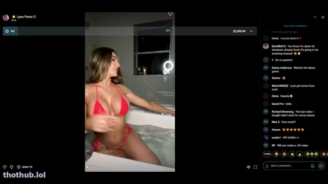 Lyna Perez bathtub livestream