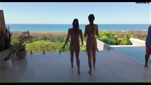 Ellie James nude yoga with Flashing Emma