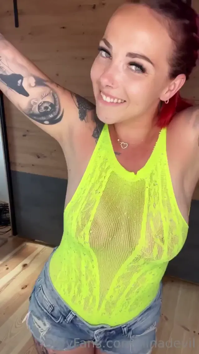 Nina_Devil Onlyfans April-08-2025 plays with nipples on a t-shirt