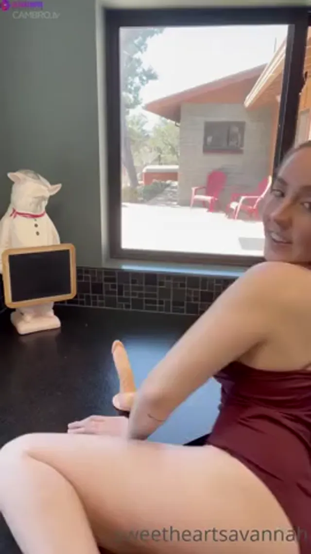 Savannah Parker Rides Dildo In The Kitchen