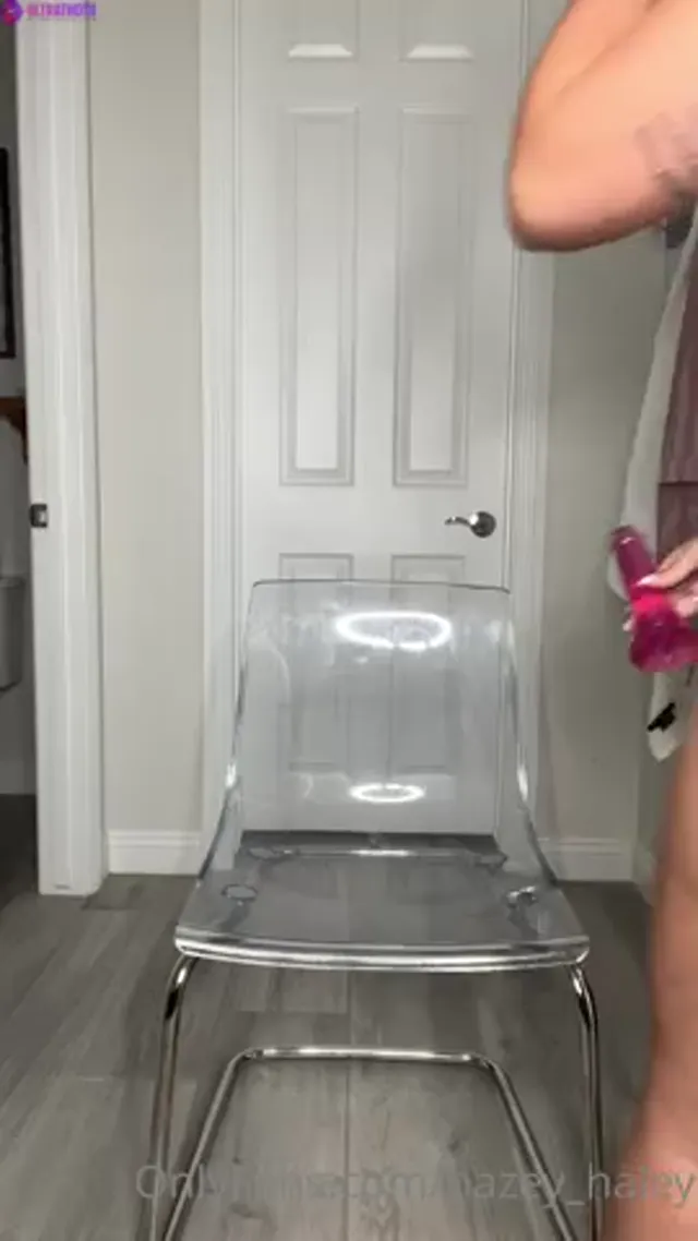 Hazey Haley Masturbating Hairy Pussy with Dildo