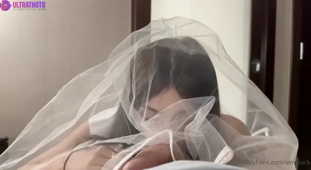 Emily Black Giving a Nice Sloppy Blowjob in Wedding Dress