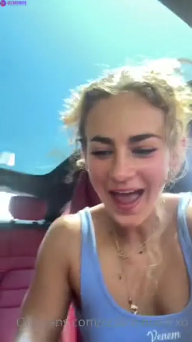Claire Stone Hot Teasing in Backseat of Car