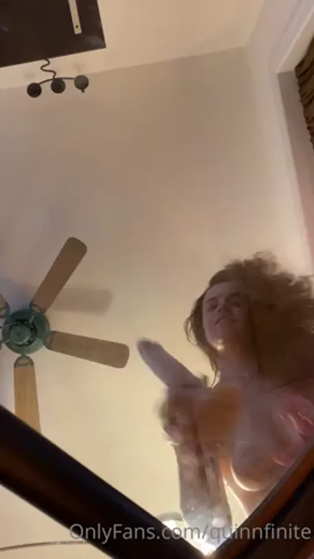 QuinnFinite Playing With Dildo On The Glass Table