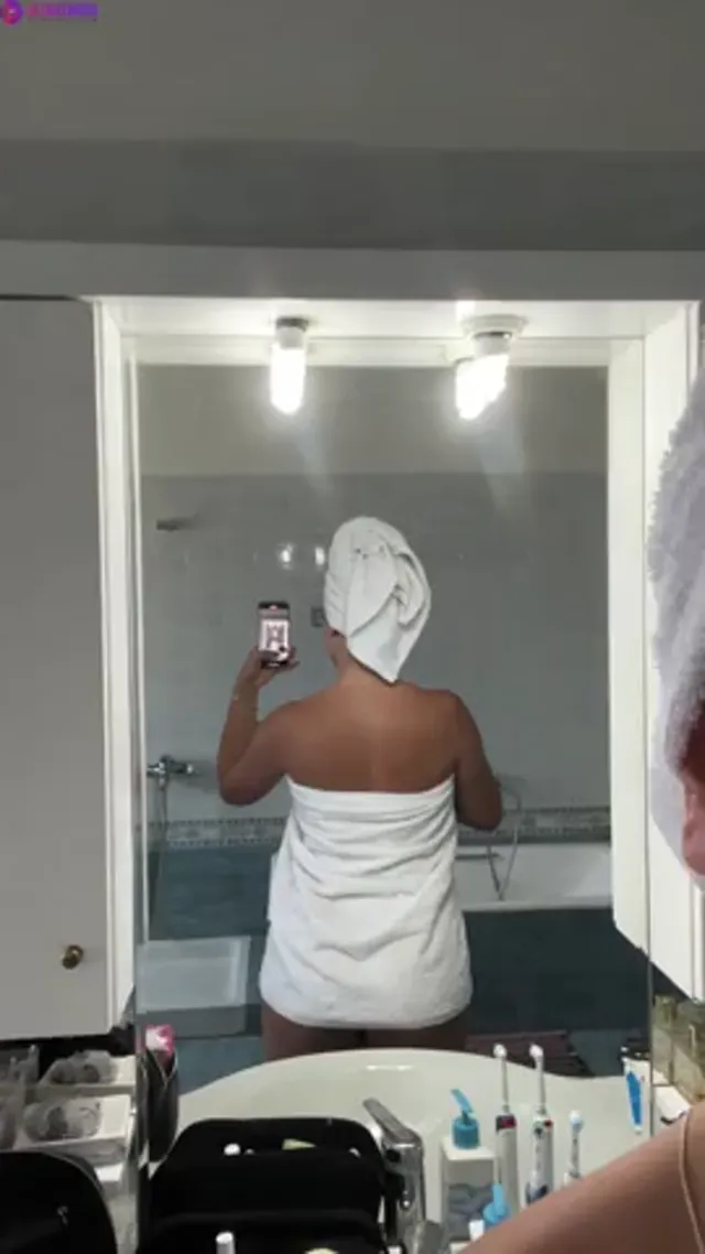 Naughty Wife Drop Her Towel To Show Her Slimwaist and Big Ass