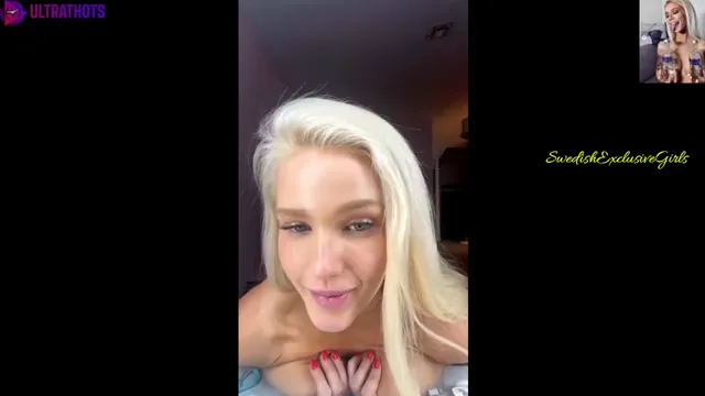 Sexy blonde live pussy masterbation show