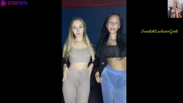 Swedish Babes Nathalie Isberg & Pernilla Hakansson hot lesbian tease in public