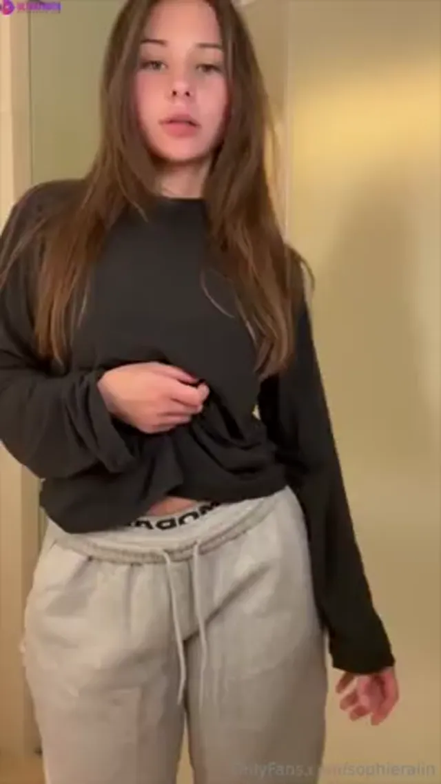 Sophie Rain in Casual Outfit Sexy Stripping