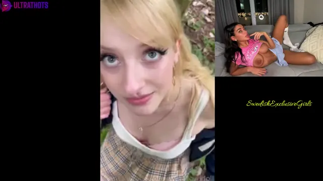 Swedish babe Sweetcindy Blowjob in public forest  & messy cumshot