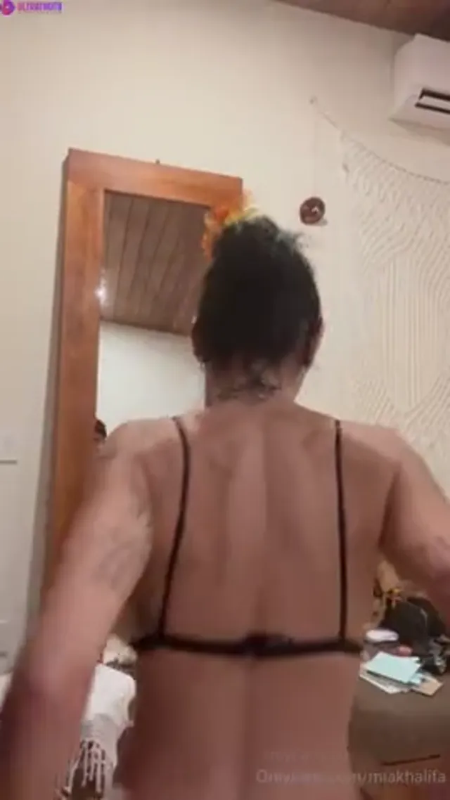 Mia Khalifa Showering in Hot Black Bra