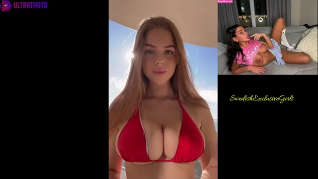 Norwegian Babe TheBellebunny putting alot of suncream on her big boobs &  bouncing