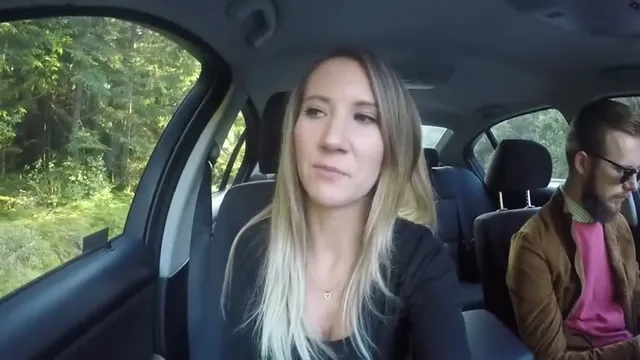 Blonde babe Fucked & swallows Cum in the Forrest