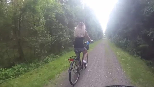 Blonde babe Sucks & swallows in Public