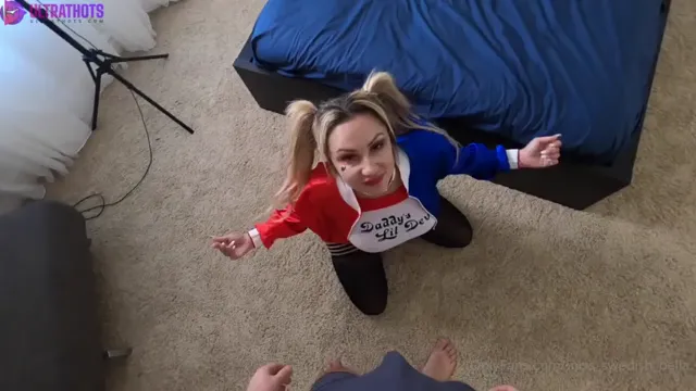 Swedish Bella in Harley Quinn Cosplay Fucks POV