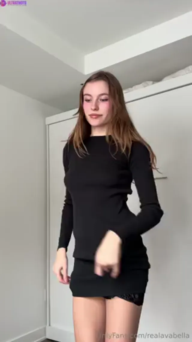 Realavabella – Sexy Black Dress with Stockings Haul