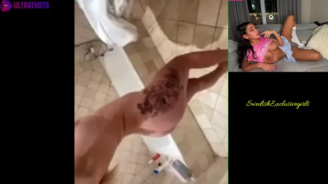 Swedish hot Babe Wallstrom naked shower