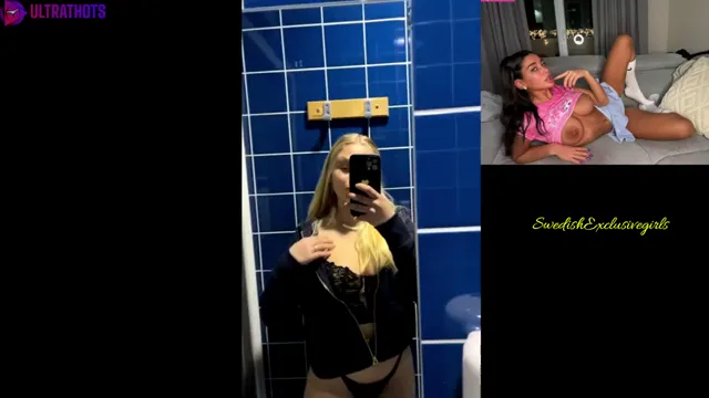 Swedish Hot Babe Wallstrom teasing in bathroom