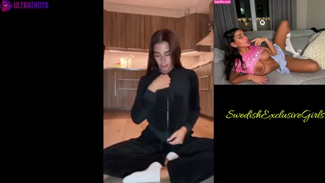 Norwegian Babe Valentina Stripping to fully naked & Rides Dildo