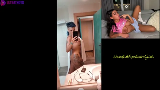 Swedish Tattooed Milf Nennefriisk  Shows Her Hot Tight Naked Body In Mirror