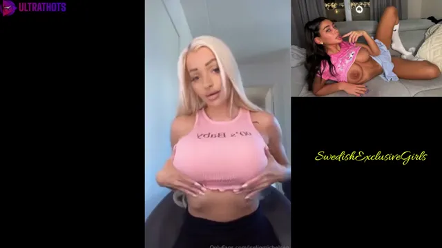 Norwegian Babe Iselin Michelsen Flashing Her Big Tits & Pussy Play